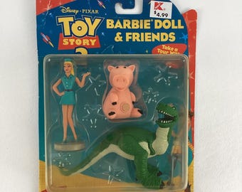 Disney Toy Story 2 Barbie Doll & Friends Figures Rex Hamm Vintage 90s Mattel