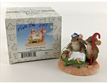 Figura de ratón Charming Tails 'Un regalo desde arriba' Enesco Fitz Floyd