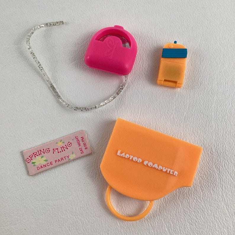 Barbie Fashion Doll Accessories Laptop CD Player Cell Phone Dollhouse ...