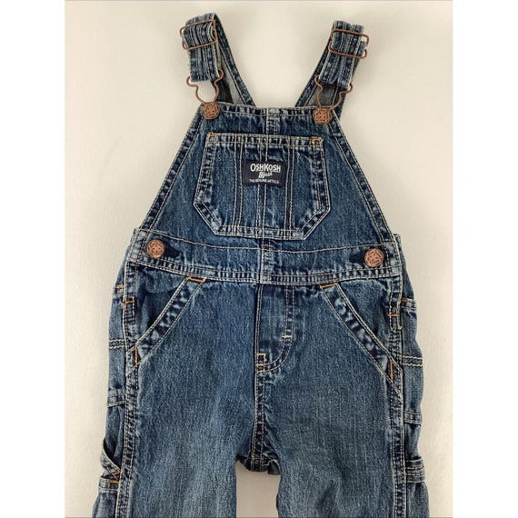 Vintage OshKosh B'gosh Sz 12mo Overalls Blue Denim To… - Gem
