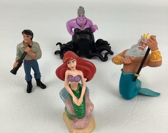 Disney Store Little Mermaid PVC Figure Topper Lot Ariel Eric Ursula King Triton