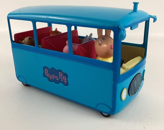 Peppa Pig Deluxe School Bus Miss Rabbit With Figures Sound Effects ...
