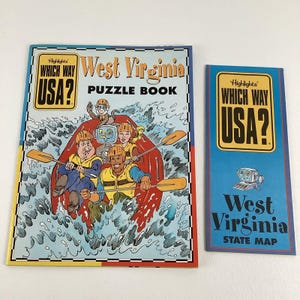 Highlights Welcher Weg USA West Virginia Puzzle Buch Zustand Karte Deko Vintage 1999