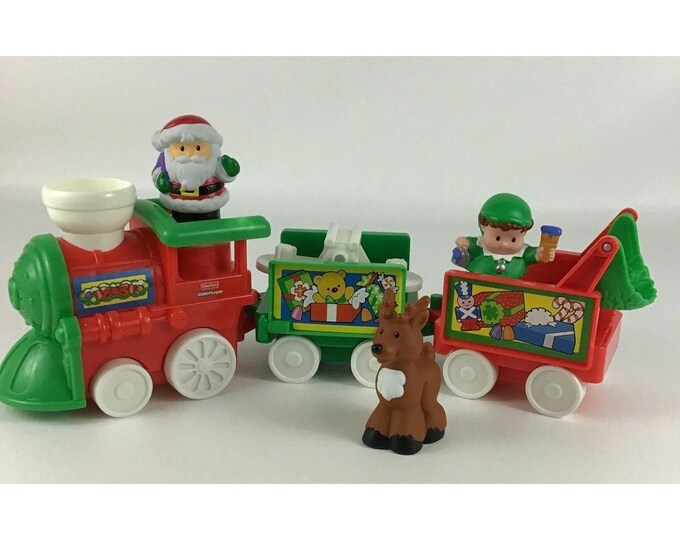 Fisher Price Little People Musical Christmas Train Santa Elf Etsy