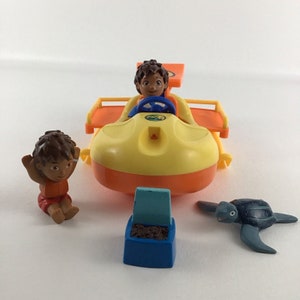 Go Diego Go Animal Rescue Boat Playset Action Figures Turtle 2005 Mattel Toy