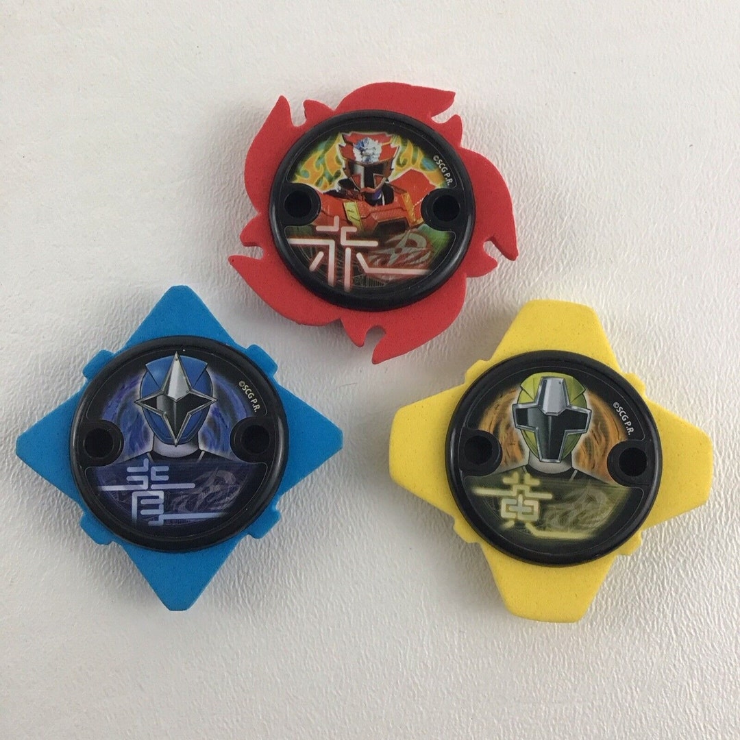 Bandai Power Rangers Ninja Steel Replacement Ranger Discs Yellow Blue ...