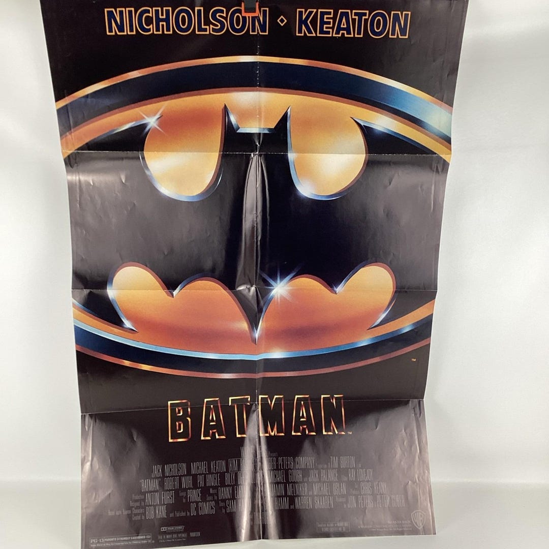 DC Comics Batman Movie Theater Poster 27"x40" Nicholson Keaton Vintage ...
