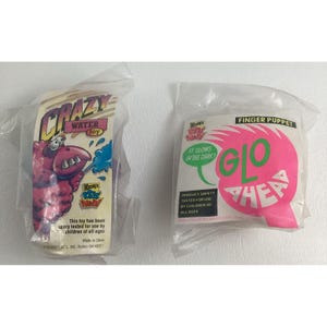 Wendy&#39;s Kids Meal Glow In Dark Finger Puppet Crazy Water Toy Vintage 1993