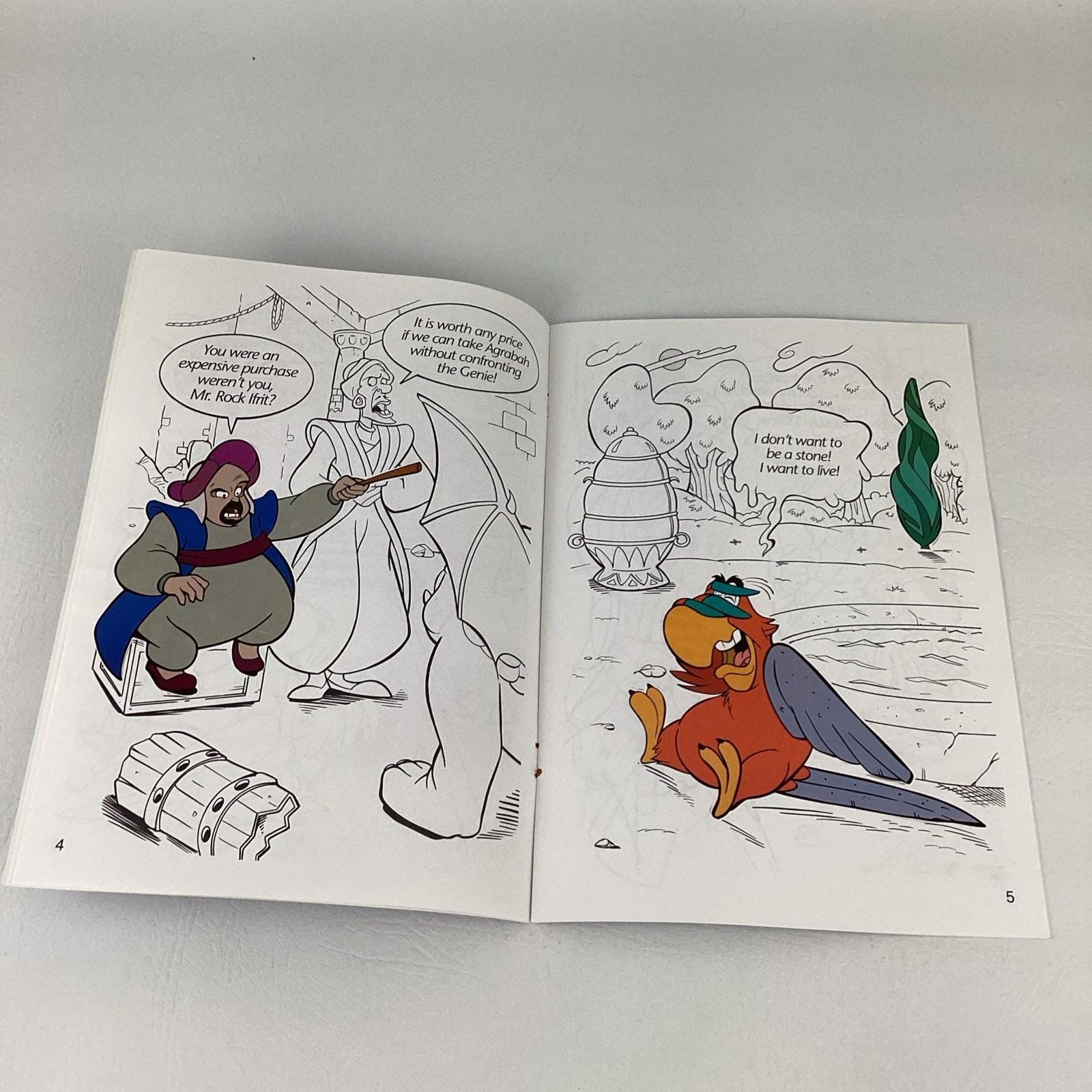 Disney Aladdin Sticker Fun Coloring Book Golden Vintage 1994 90s Genie ...