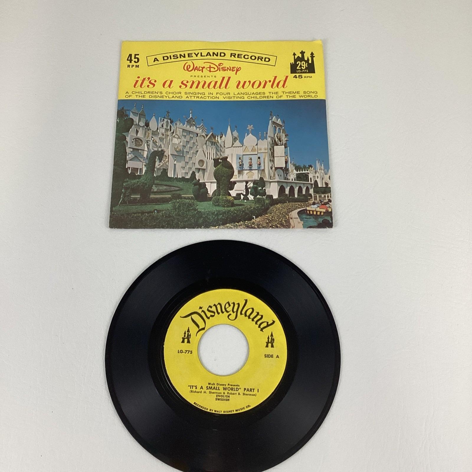 Walt Disney It's A Small World Vinyl Record 45 RPM Children Choir