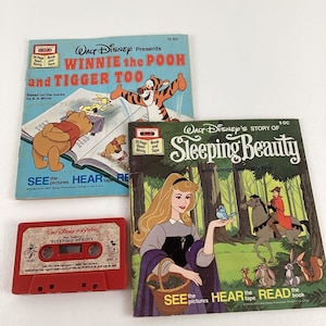 Disney Storyteller Cassette Tape Sleeping Beauty Pooh Read Along Book Vintage