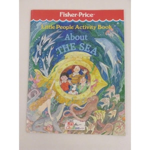 Fisher Price Little People Activity Book About the Sea Coloring Vintage 1989