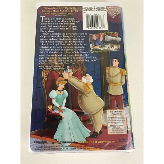 Walt Disney Pictures Cinderella Ii Dreams Come True Vhs Tape Etsy