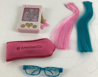 American Girl Doll Bitty Baby Toy Cell Phone Color Hair Clips Eyeglasses Lot
