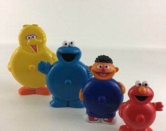 Sesame Street Tummy Time Pals Stackable Toy Figures Big Bird Cookie Elmo