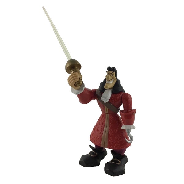 Disney Store Adventures Captain Hook Light Up Sword Pirate Figure Vintage 1999