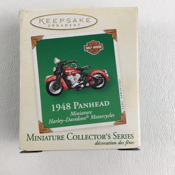 Décoration Hallmark Keepsake 2003 Harley Davidson Motorcycle Mini 1948 Panhead New