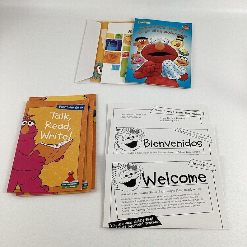 Sesame Meteriles Sesame Street Beginnings Talk Read Write Preschool VHS DVD Spanish ...