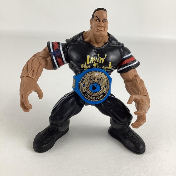 WWE the Rock Maximum Sweat Action Figure Sweating Wrestler Vintage