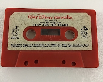 Walt Disney Storyteller Cassette Tape Lady And Tramp Vintage 1977 Story Book