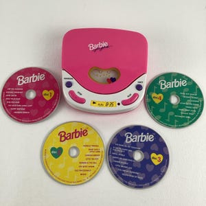 Barbie Disc Girl Pretend Play CD Player Music Nursery Rhymes Vintage Mattel 90s