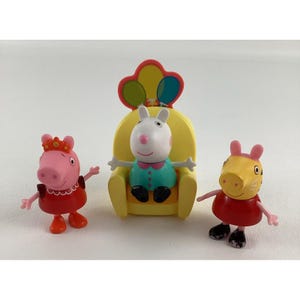 Peppa Pig Birthday Surprise Chair Pop Up Balloons Figures Toy Lot Jazwares 2003