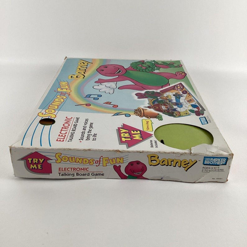 Barney Sounds Of Fun Electronic Talking Board Game Vintage 1993 Parker barney-sounds-of-fun-electronic-talking-board-game-vintage-1993-parker