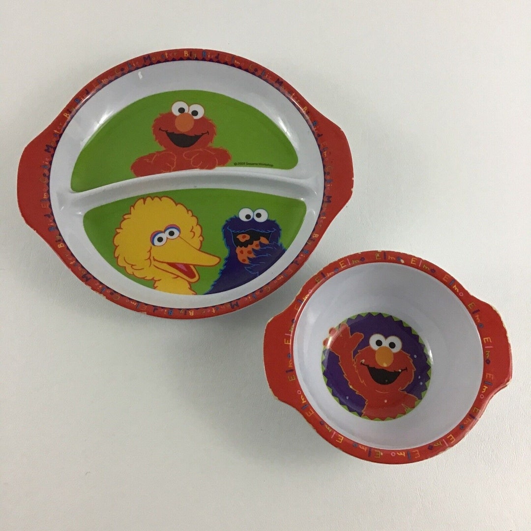 Sesame Street Children Dinnerware Feeding Elmo Divided Plate - Etsy