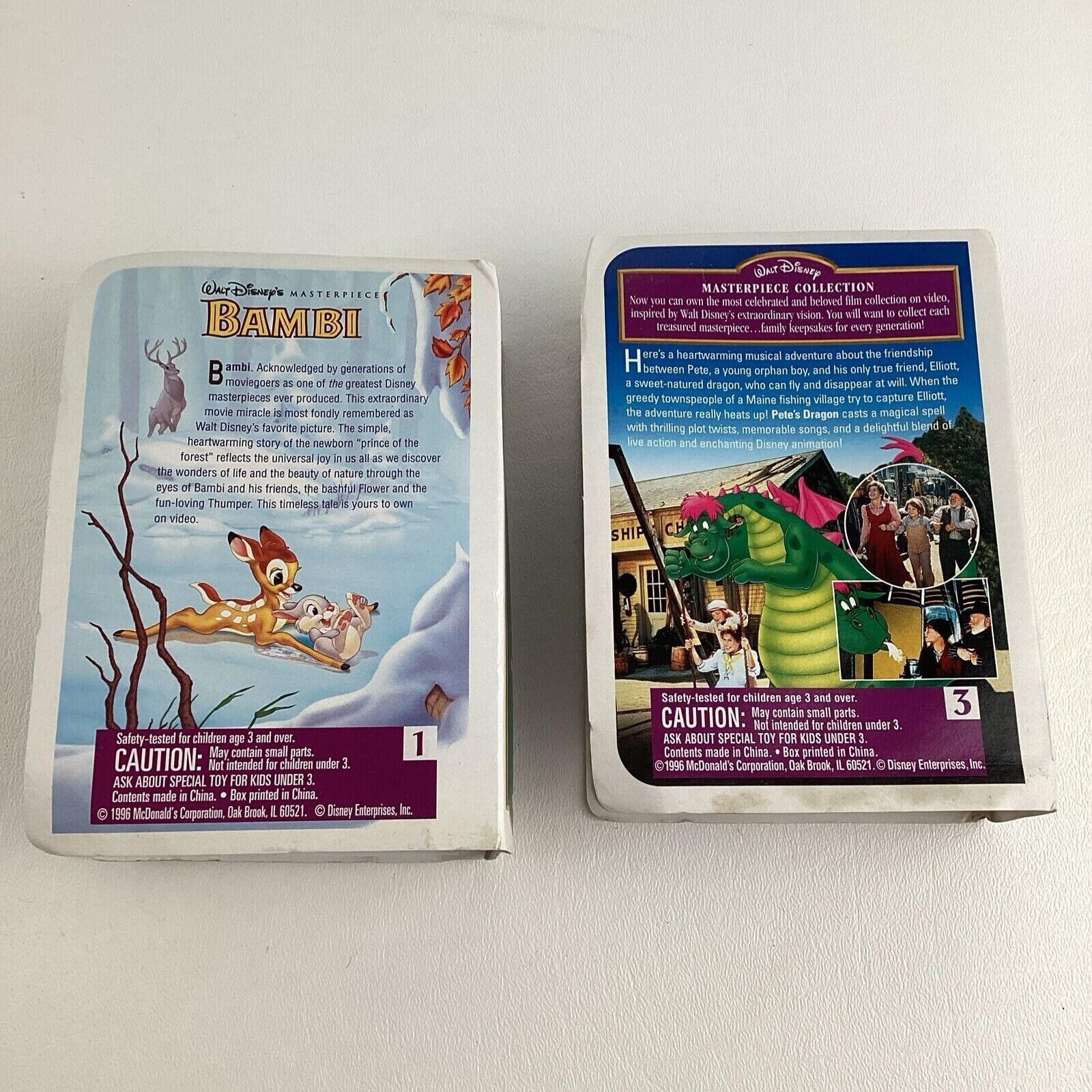 Walt Disney Pete's Dragon & Bambi Mcdonalds Toys Masterpiece