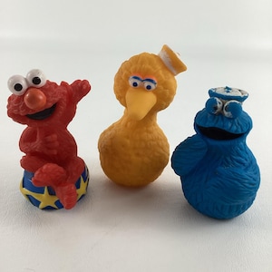 Sesame Street Muppets Big Bird Cookie Monster Elmo Bathtub Buddies Vintage 1980