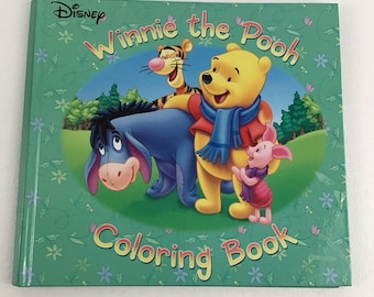 DIsney Winnie The Pooh Coloring Book Hardcover Piglet Tigger Vintage 2004