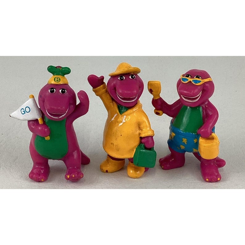Barney Purple Dinosaur Figures PVC Raincoat Sports Fan Beach Day ...