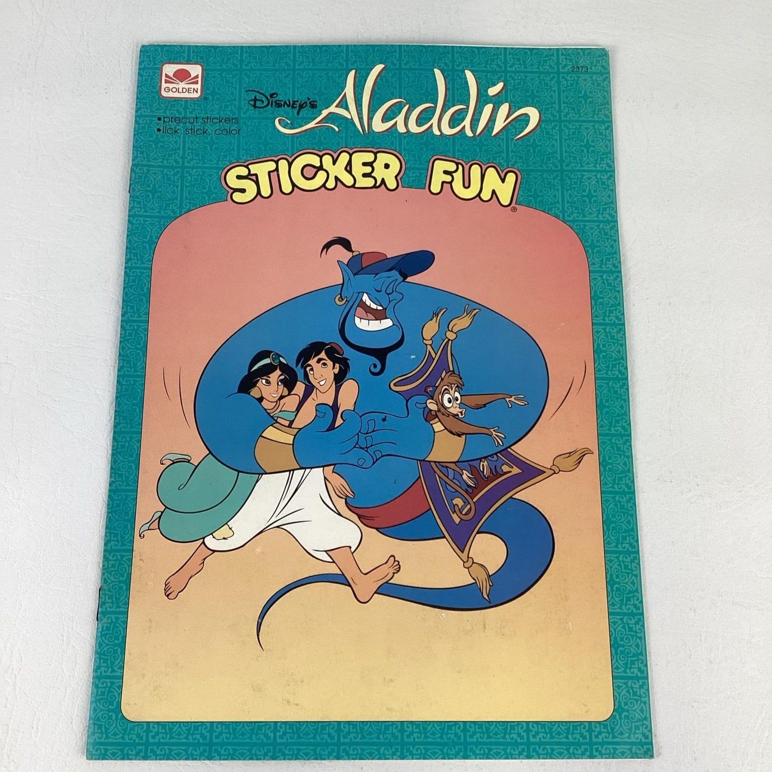 Disney Aladdin Sticker Fun Coloring Book Golden Vintage 1992 90s ...