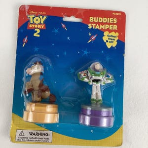 Disney Pixar Toy Story 2 Buddie Stamper Buzz Bullseye Mattel Vintage 90s New
