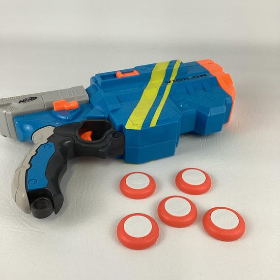 Nerf Vortex VTX Vigilon Soft Disc Blaster Gun Toy Weapon Blue