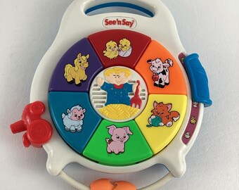 See N Say Farmer In The Dell Animal Barnyard Sounds Crib Toy Mattel Vintage