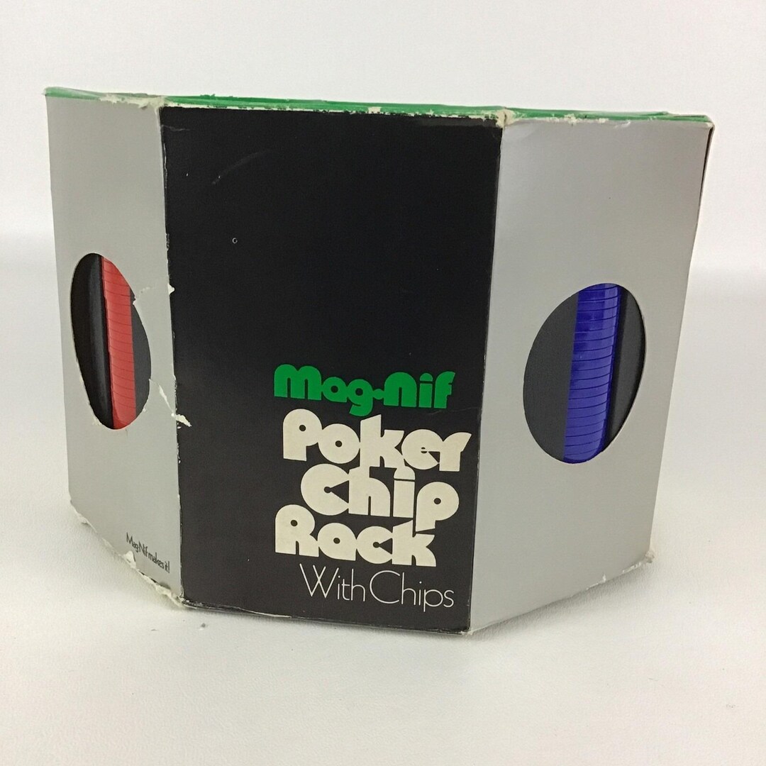 Chip Rack Handle Poker Chip Revolving Rack Retractable Handle Interlocking Chips Vintage ...