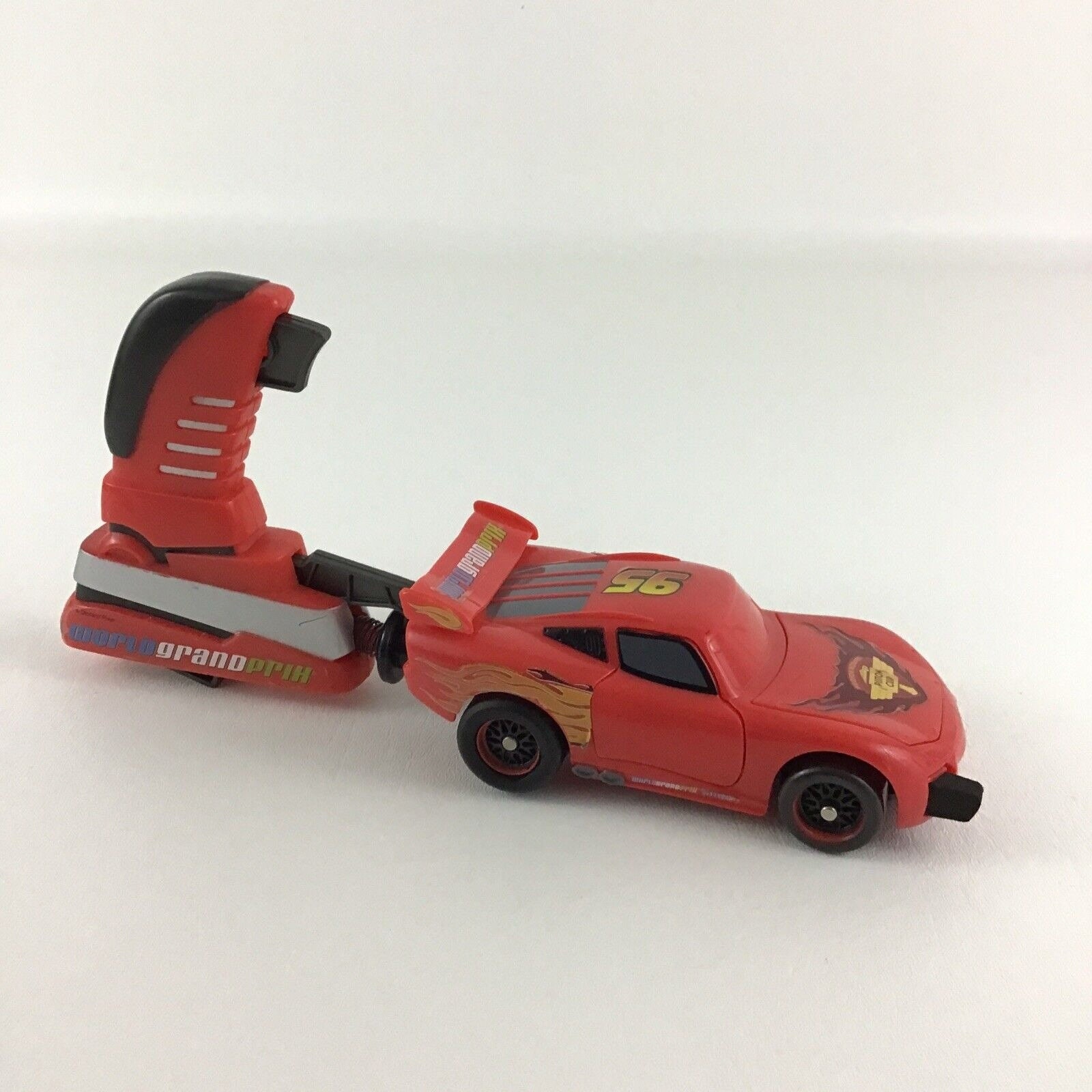 Disney Pixar Cars World Grand Prix Racers Mcqueen Launcher Pop off