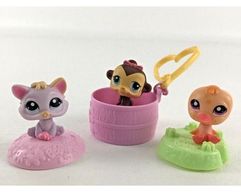 Littlest Pet Shop McDonald's Bobblehead Mini Animal Figures Monkey Duck Hasbro