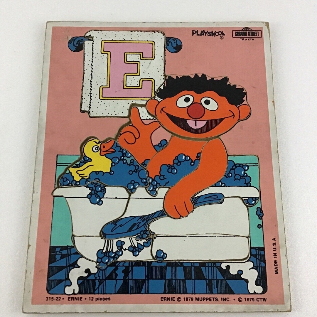 Playskool Sesame Street Bubble Bath Ernie Puzzle Muppets Tub Etsy