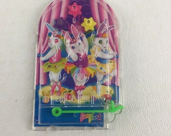 Lisa Frank Vintage Pinball Juego Bailarina Conejito Habilidad Puzzle Juguete Fiesta Favor 90s