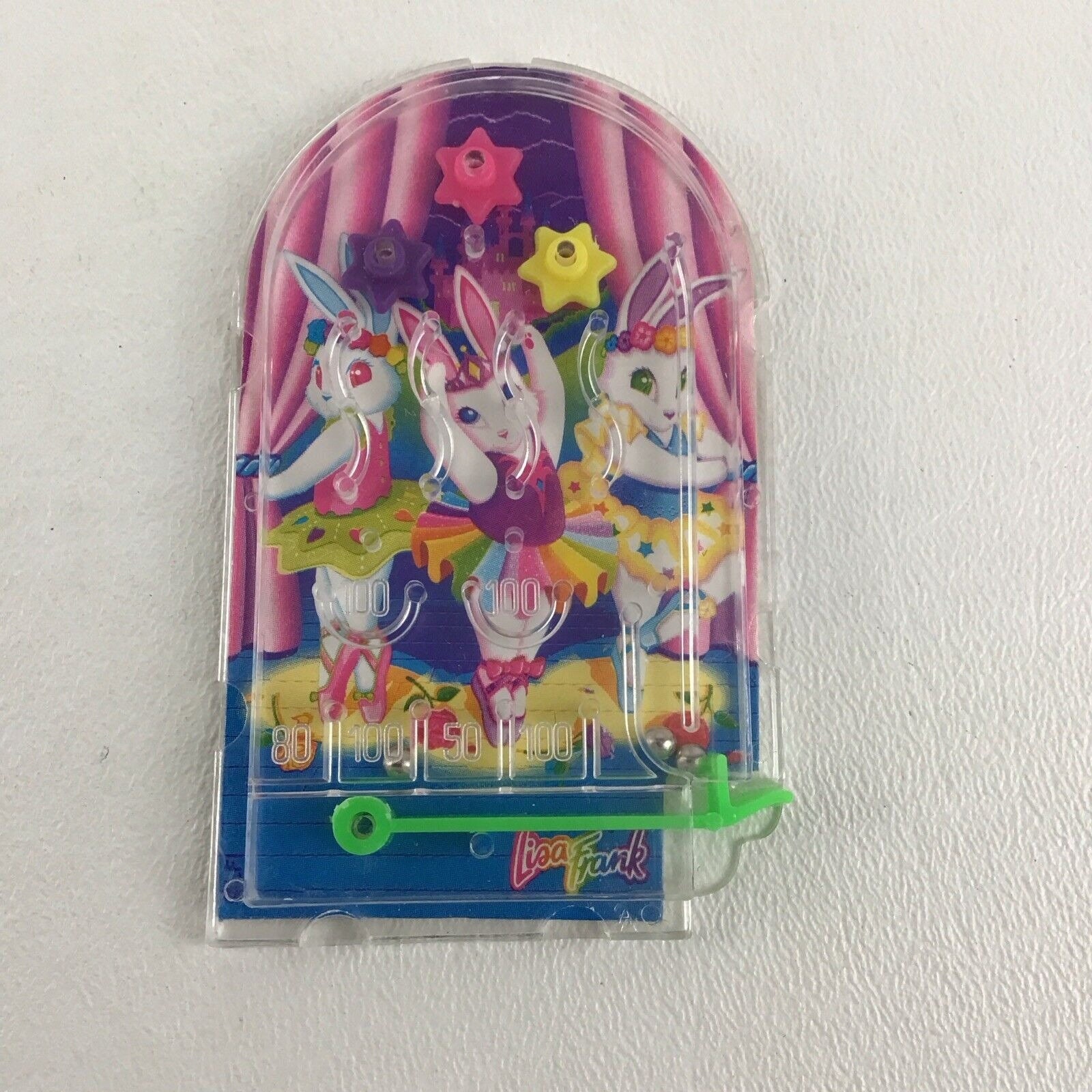 Lisa Frank Vintage Pinball Game Ballerina Bunny Skill Puzzle Toy