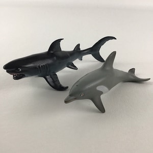 Ocean 6" Figures Lot Great White Shark Dolphin Marine Life Realistic Animals Toy