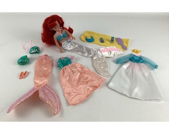 Little Mermaid Ariel 10" Doll Fashion Outfits Accessories Lot Vintage 1991 Tyco