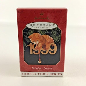 Hallmark Keepsake Christmas Ornament Fabulous Decade #2 Cat New 1999 Vintage