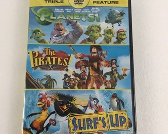 Triple Feature DVD Video Movies Planet 51 the Pirates Surf's