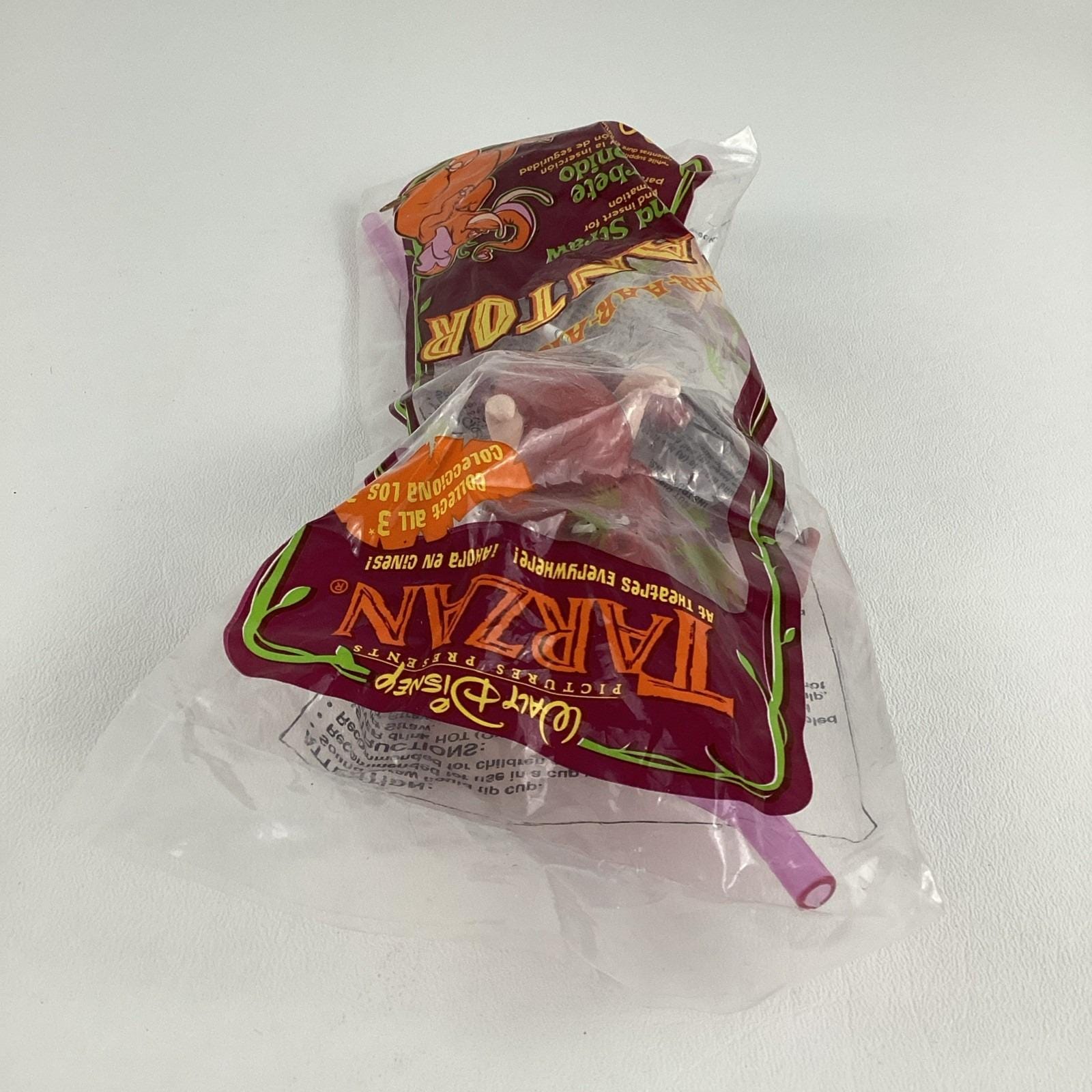 Walt Disney Tarzan Tantor Sound Straw Mcdonald's Happy Meal 90s