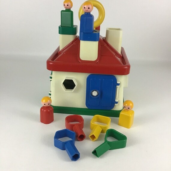 Shape Sorter House Cottage Locks Keys Little People Figures Etsy
