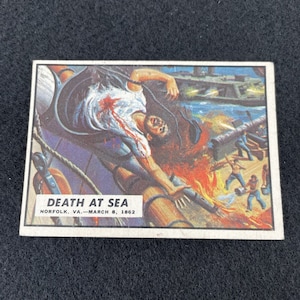 1962 Topps 南北戦争ニュースカード #7 DEATH AT SEA ヴィンテージ 60 年代トレーディングカード
