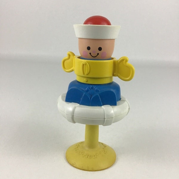 Fisher Price Ventouse, Sailor High Chair Rattle vintage 1984 Squeak Baby Toy
